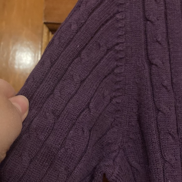 Small Laura Scott Purple Cable Sweater - Picture 6 of 9